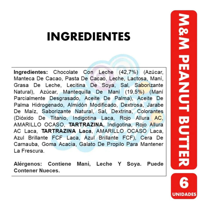 M&m Chocolate Sabor Peanut Butter (pack 6 Unidades)