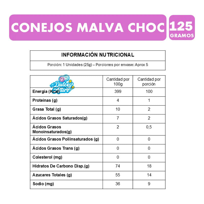 Conejos Malva Choc Especial Pascua Merello - Bolsa Con 125g
