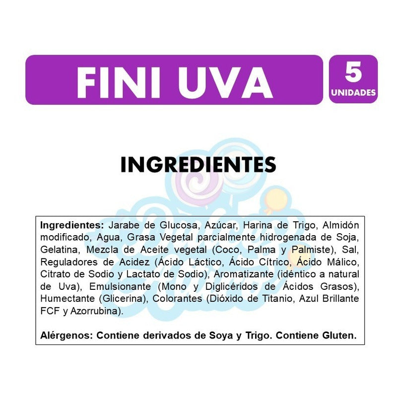 Fini De Uva - Tubo Morado (pack Con 5 Unidades)
