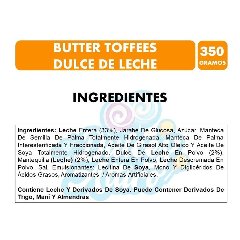 Butter Toffees Con Relleno Dulce De Leche (bolsa Con 50 Un)
