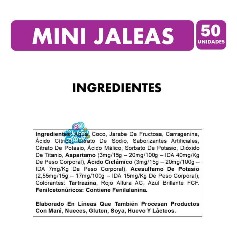 Mini Jaleas Sabores Frutales Mabu (bolsa Con 50 Unidades)