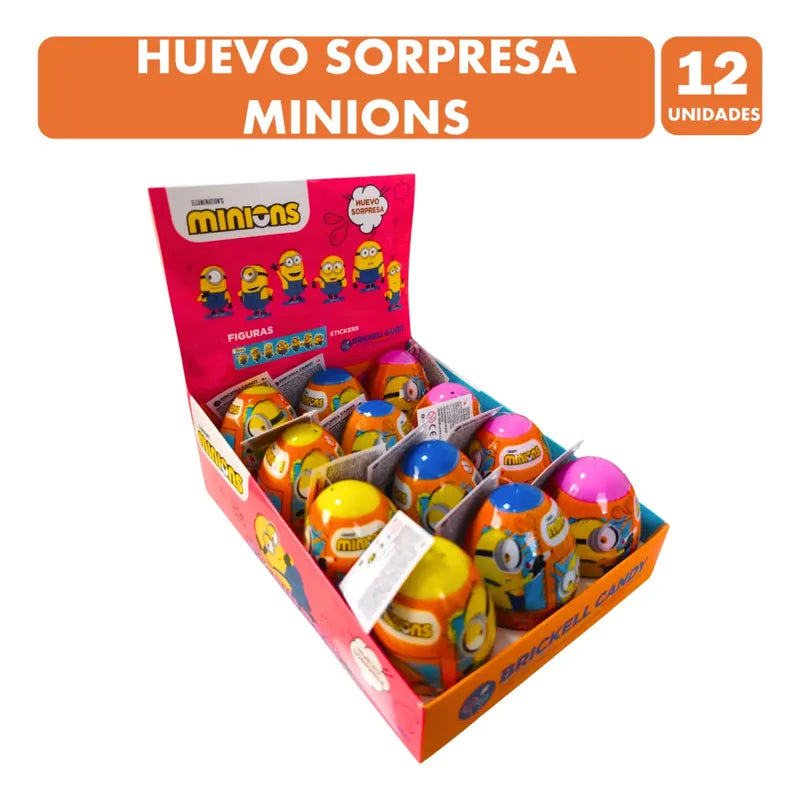 Huevo Sorpresa Minions Brickell Candy (display 12 Unidades)