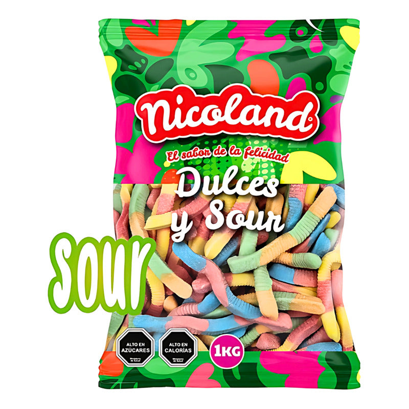 Gusanos Acidos - Gomitas En Forma De Gusanos (bolsa De 1kg)