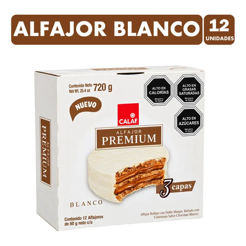 Alfajor Blanco Premium 3 Capas - Calaf  (caja Con 12 Uni)