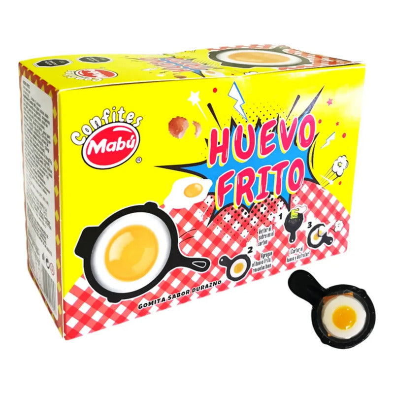 Gomitas En Forma De Huevo Frito Sabor Durazno (12 Unidades)