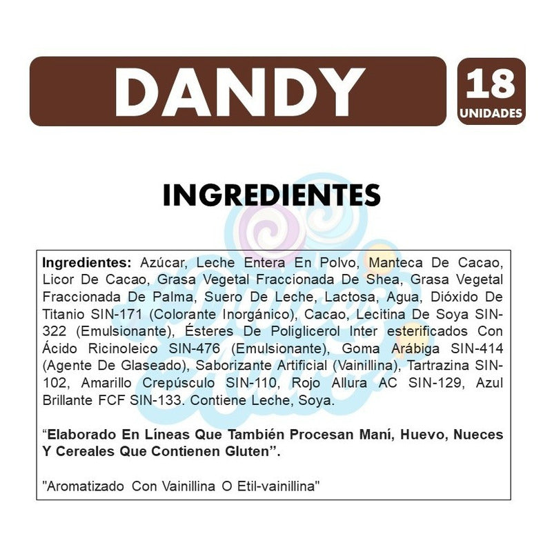 Dandy - Chocolates Confitados De Colombina (caja Con 18 Uni)