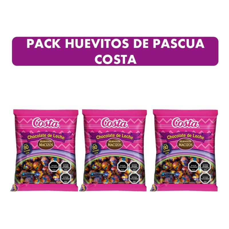 Huevitos De Chocolate Costa(pack 3 Bolsas) -especial Pascua