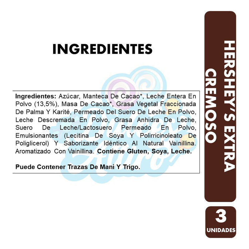 Tableta Hershey's Chocolate Extra Cremoso - (pack De 3 Uni)
