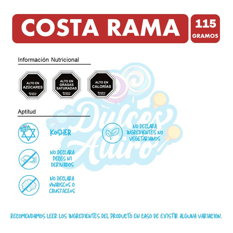 Costa Rama - Chocolate De Leche - Caja Roja (caja Con 115gr)