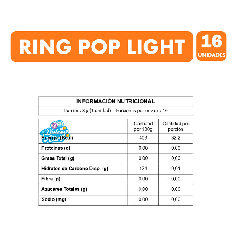 Ring Pop Light - Anillos De Caramelo Con Luz (caja Con 16un)