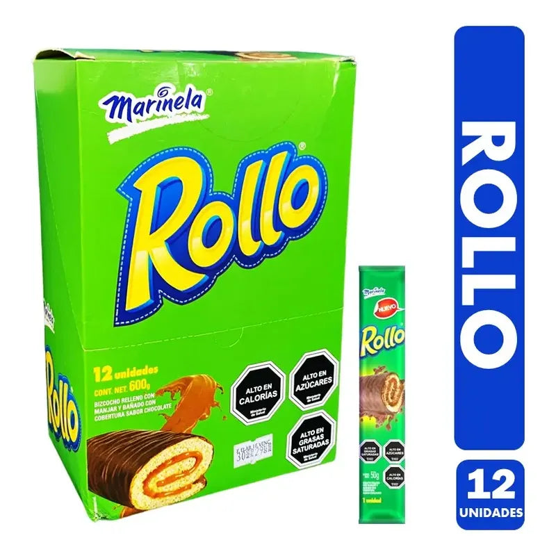 Rollo- Relleno Con Manjar Bañado En Chocolate(caja Con 12u)