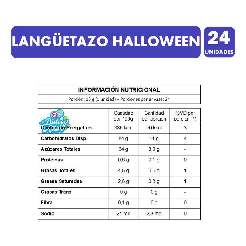 Dulces Halloween - Langüetazo De Naranja (contiene 24 Uni)