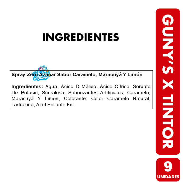 Dulces Ácidos Guny's X-tintor Sabores Surtidos (caja 9 Uni)