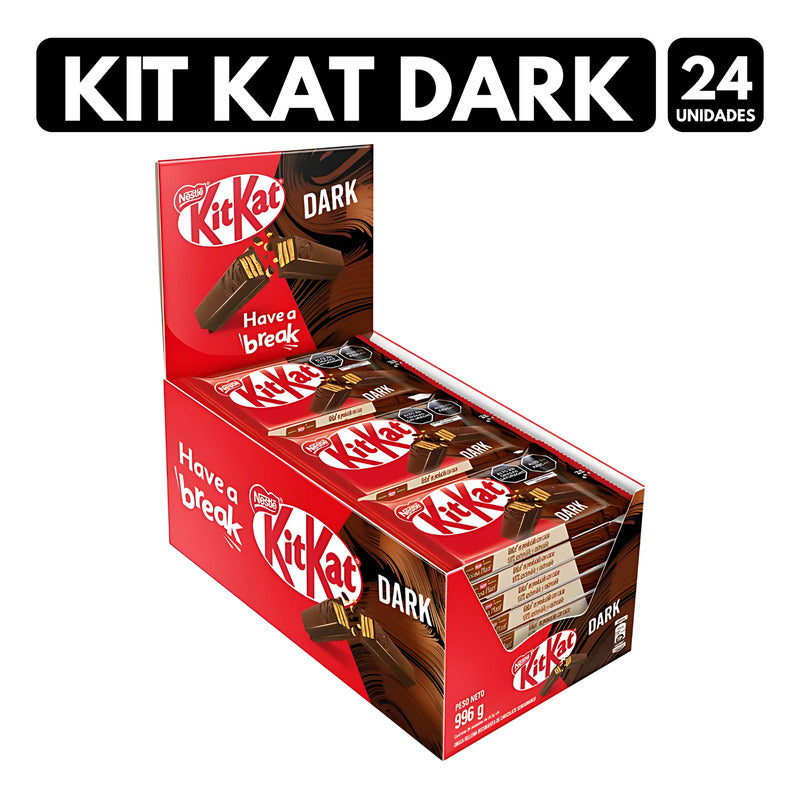 Kit Kat Dark En Caja De Nestle Por Mayor (caja De 24 Uni)