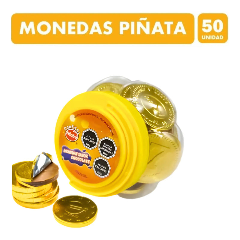 Monedas De Chocolate Mabu (pote Con 50 Unidades)