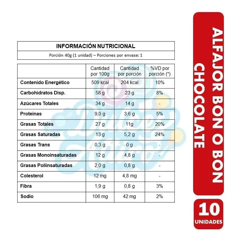 Alfajor Bon O Bon Sabor Original (pack Con 10 Unidades)