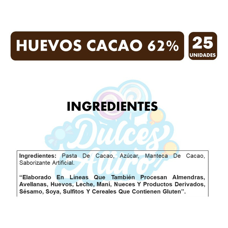 Huevitos Costa, 62% Cacao - Especial Pascua (bandeja 25 Uni)