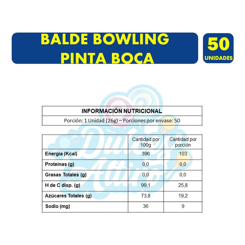 Balde Metálico De Chupetines Pinta Boca-fruna(contiene 50un)