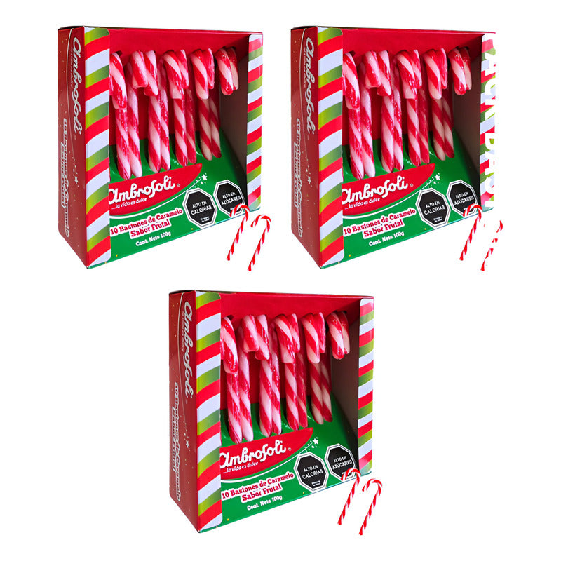 Dulces Para Navidad - Bastones Navideños Ambrosoli (pack 3u)