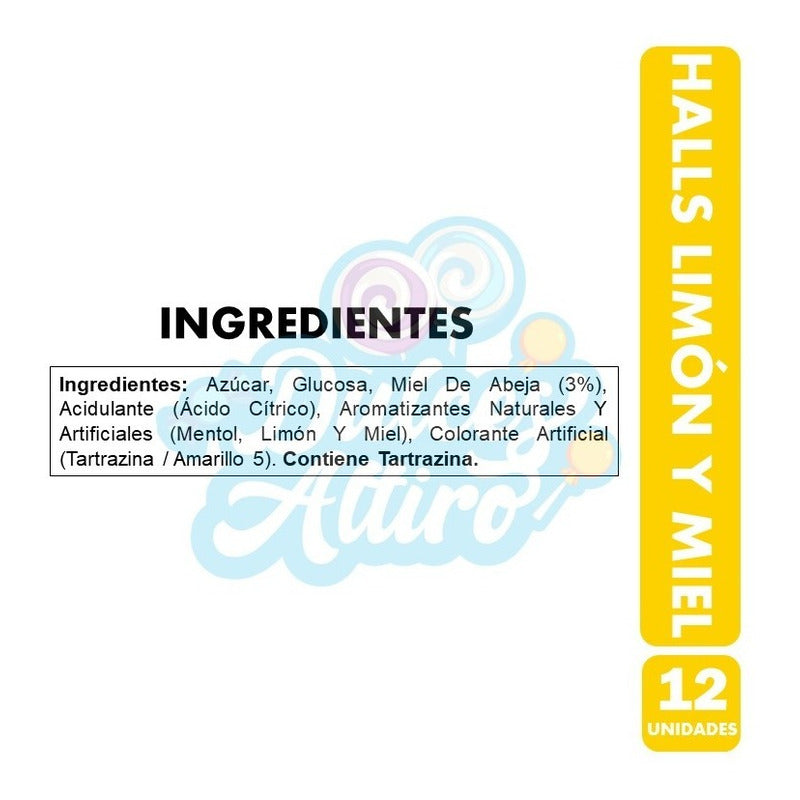 Halls Miel Limón - Caramelos Refrescantes (caja Con 12 Un)