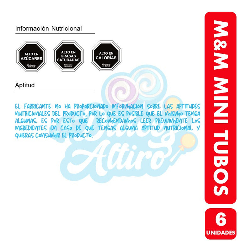 M&m En Mini Tubos - Formato Especial (pack De 6 Unidades)
