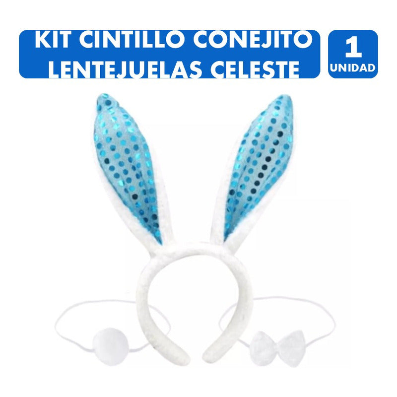 Cintillo Orejas/corbatín Con Lentejuelas De Pascua Paraniños