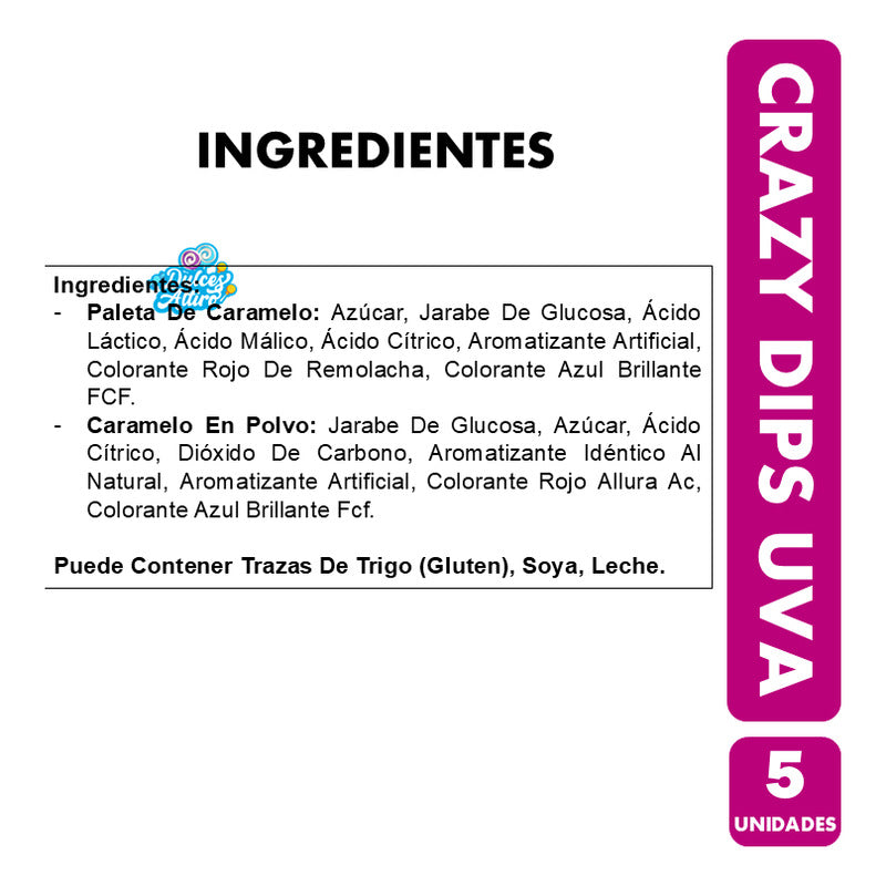 Petazeta Crazy Dips Sabor Uva De Chupa Chups (pack 5 Uni)