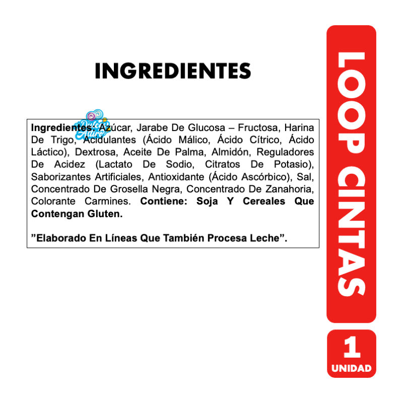 Loop Cintas - Gomitas Sabor Frutilla Ácida (contiene 67 Gr)