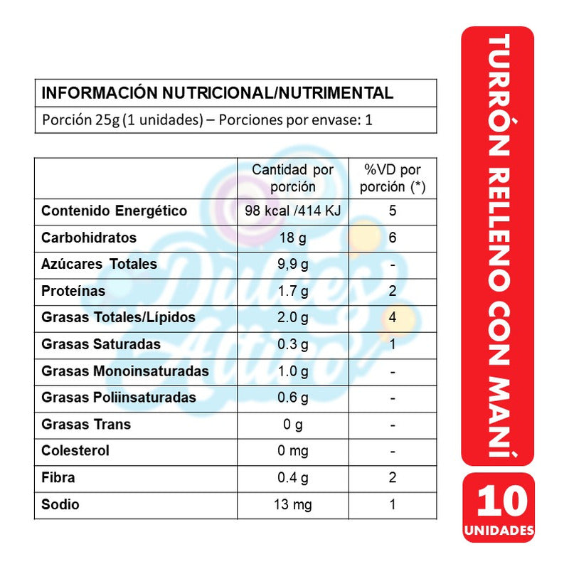 Oblea De Turrón Sabor A Maní De Arcor (pack Con 10unidades)
