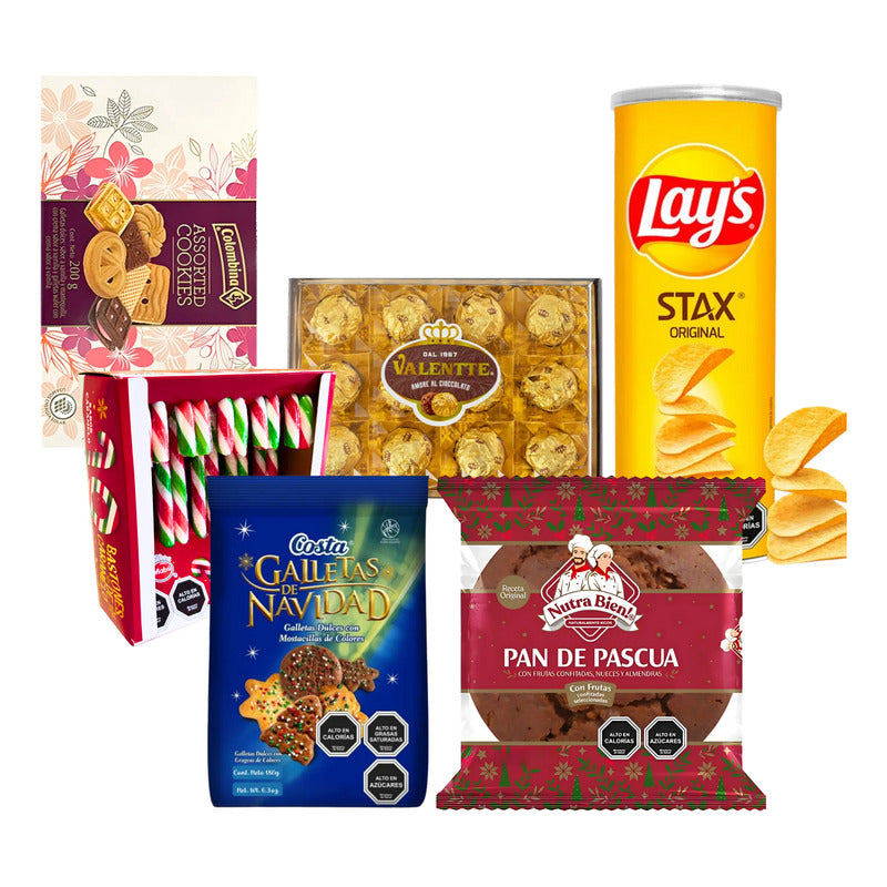 Caja Navideña Dulces - Productos Surtidos Para Regalar