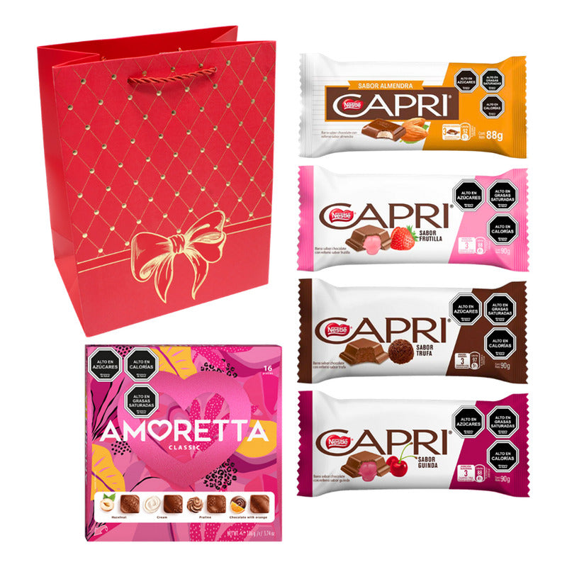 Pack Chocolates Capri Todas Las Variedades + Pralinés +bolsa