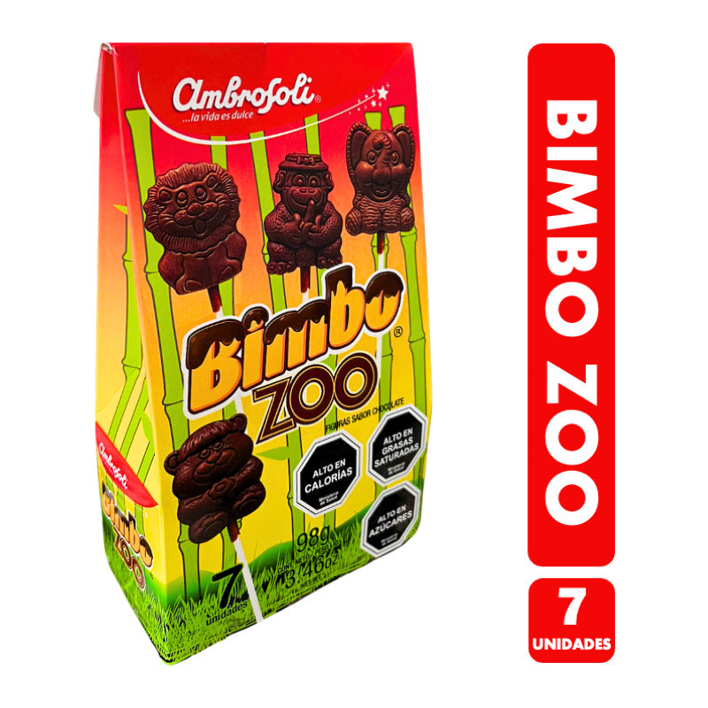 Paleta De Chocolate Bimbo Zoo De Ambrosoli - Caja Con 7 Uni