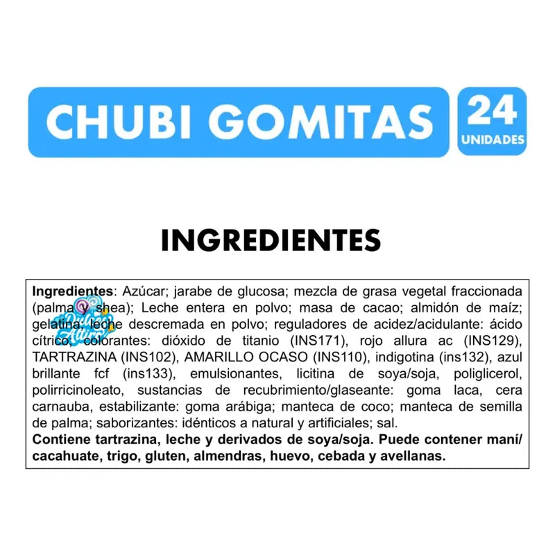 Chubi Gomitas Arcor Sabor Frutal - Display 20 Unidades X 20g