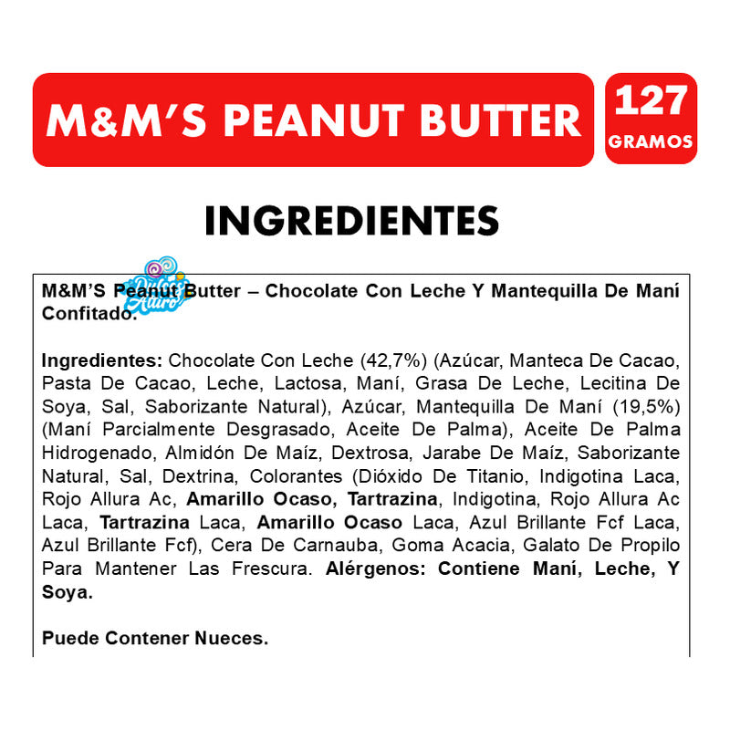 M&m Peanut Butter Importado Mars (bolsa Roja Con 127,6gr)