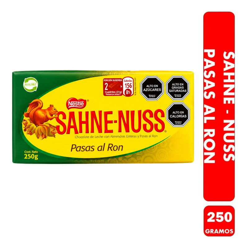 Sahne Nuss Pasas Al Ron De Nestlé (barra De 250gr)