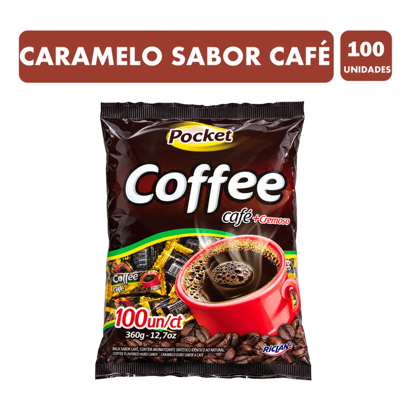 Caramelos Pocket Coffee Café Cremoso Bolsa Con 100 Unidades