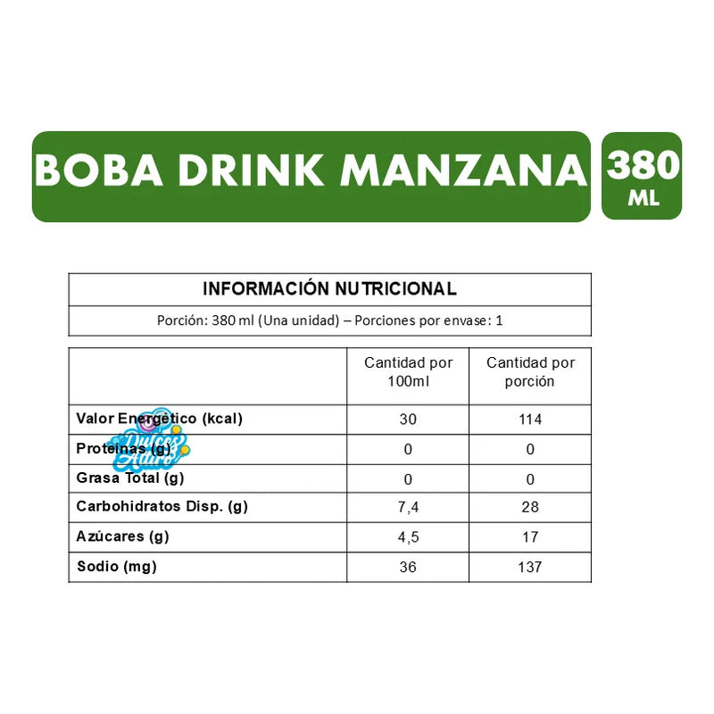 Boba Drink Bebida Con Pelotitas Explosivas - Sabor Manzana
