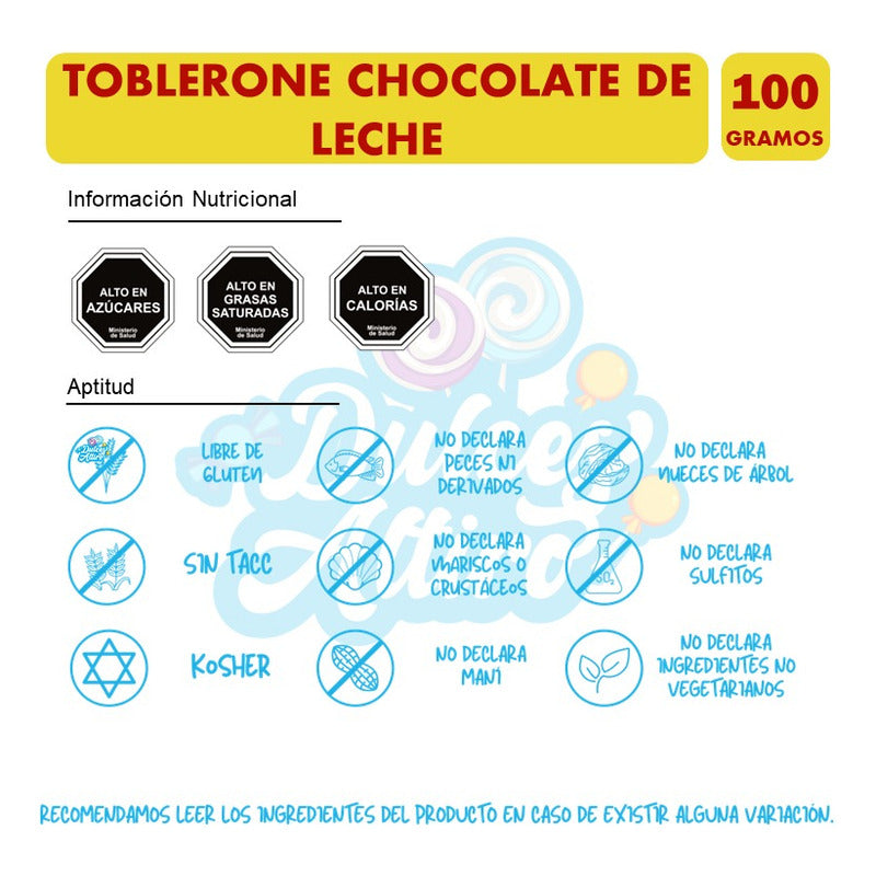 Toblerone Suizo Chocolate Con Leche 100 Gramos