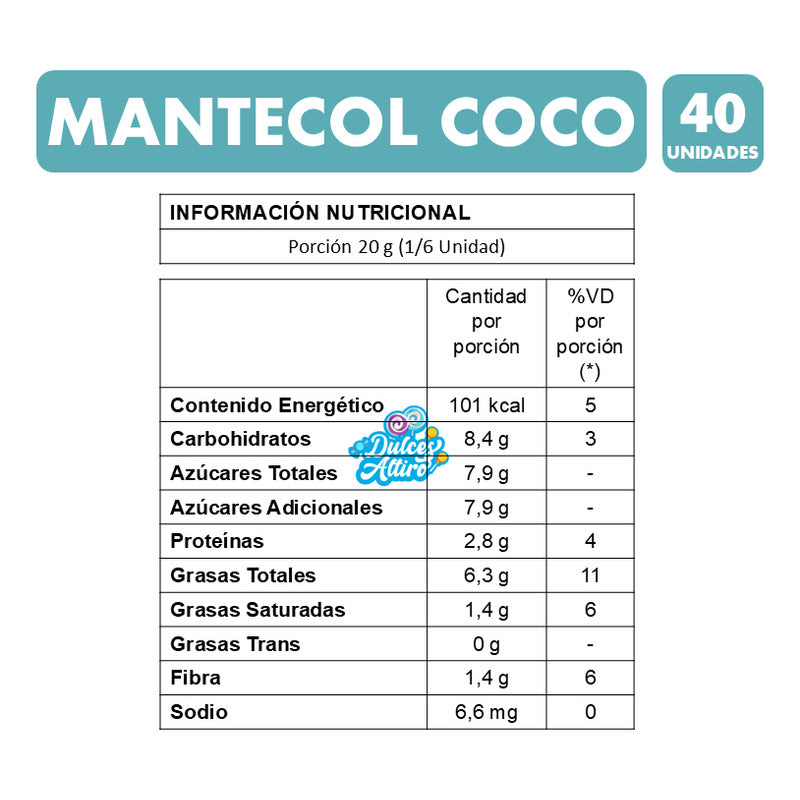 Mantecol Coco 111 Gramos - Caja De 40 Unidades