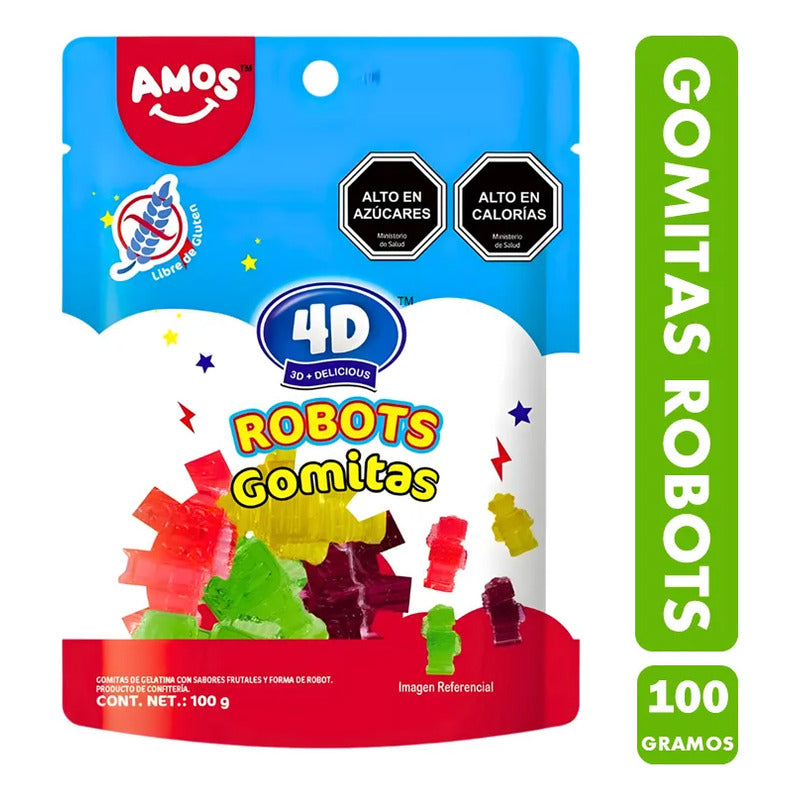 Gomitas 4d En Forma De Robots Sabores Frutales (unitario)
