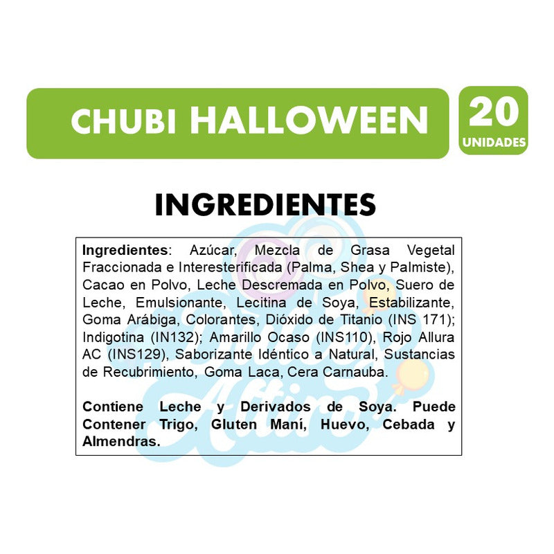 Dulces Halloween - Chubi Marca Arcor (bolsa Con 20 Unidades)