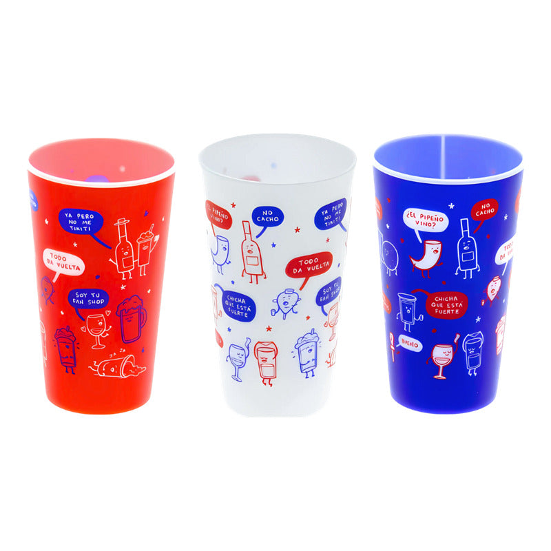 Vasos Reutilizables Para El 18 Divertidos De Diseñador (3un)