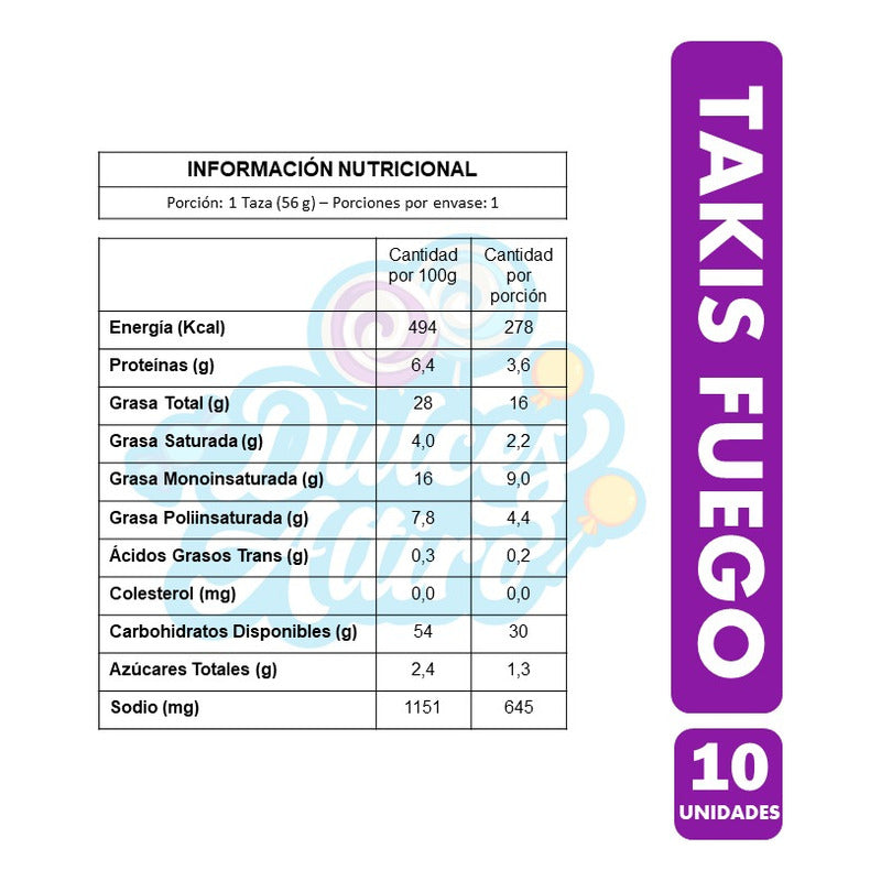 Takis Fuego, Sabor Limón - Epecial Colación (pack De 10 Uni)