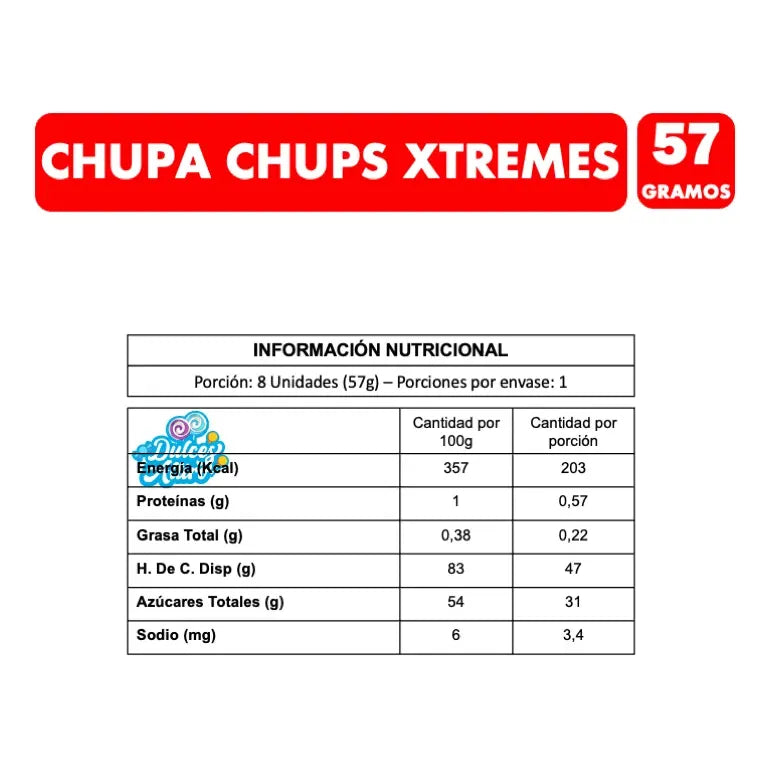 Gomitas Ácidas Sabores Frutales De Chupa Chups (unitario)