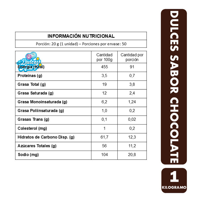 Dulces Chocolate Sabor Brownie De Vobro (bolsa De 1kg)