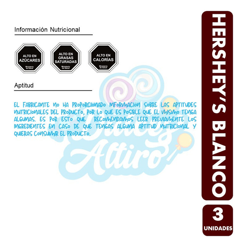 Tableta Hershey's Chocolate Blanco - (pack De 3 Unidades)