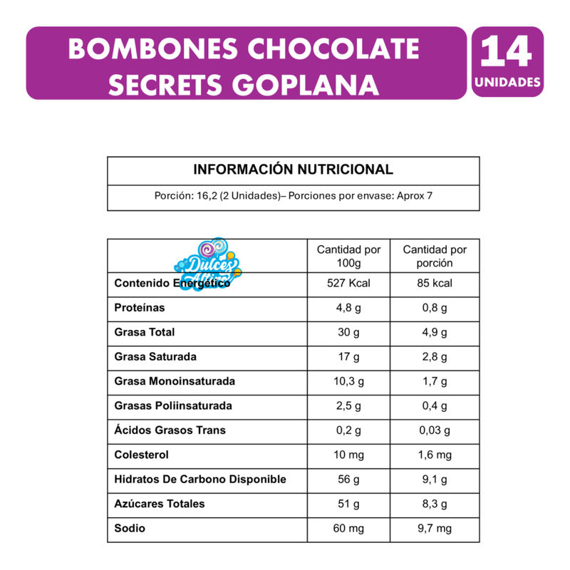 Bombones Premium De Chocolate Rellenos Secrets De Goplana