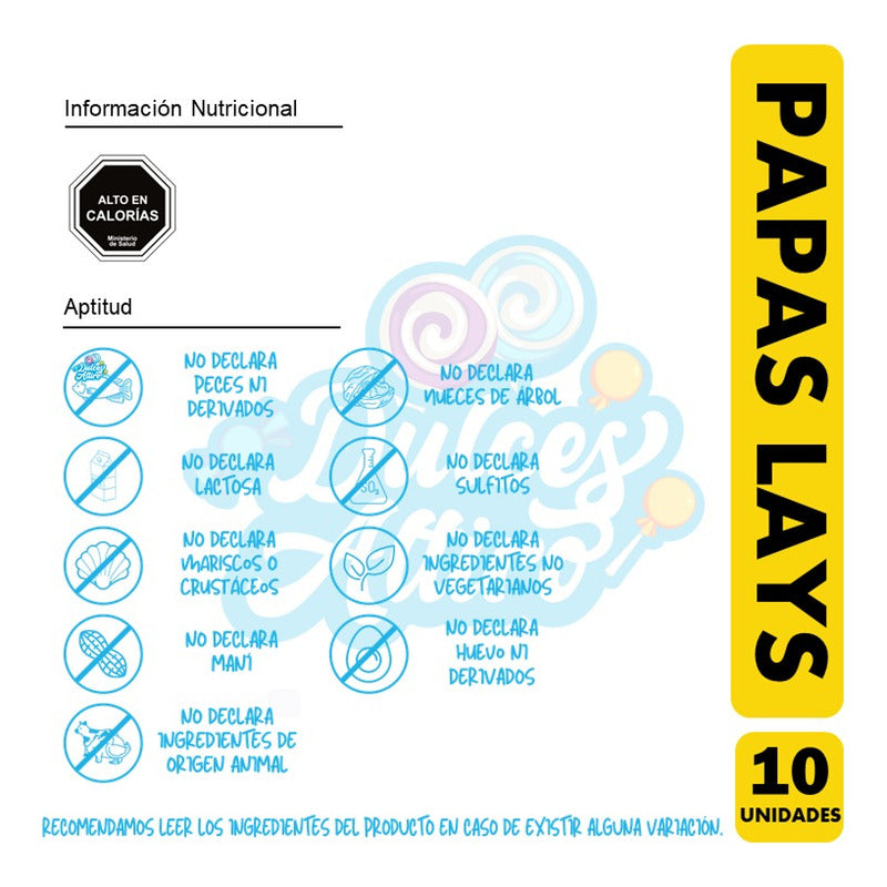 Papas Fritas Lays Saladas (pack Con 10 Unidades)