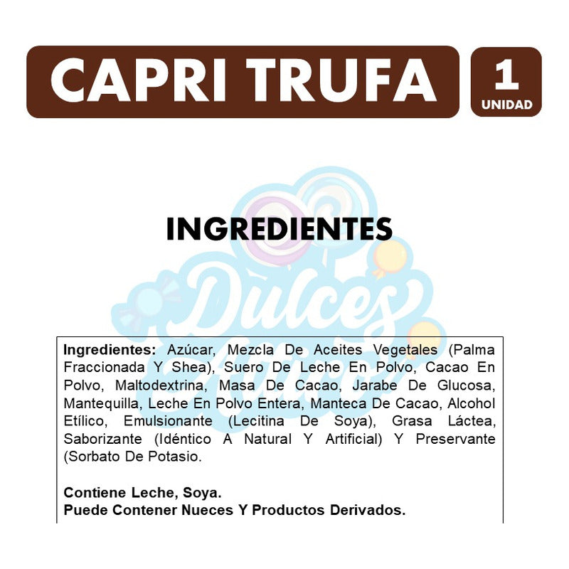Chocolate Capri Con Relleno Sabor Trufa (tableta 90 Gramos)