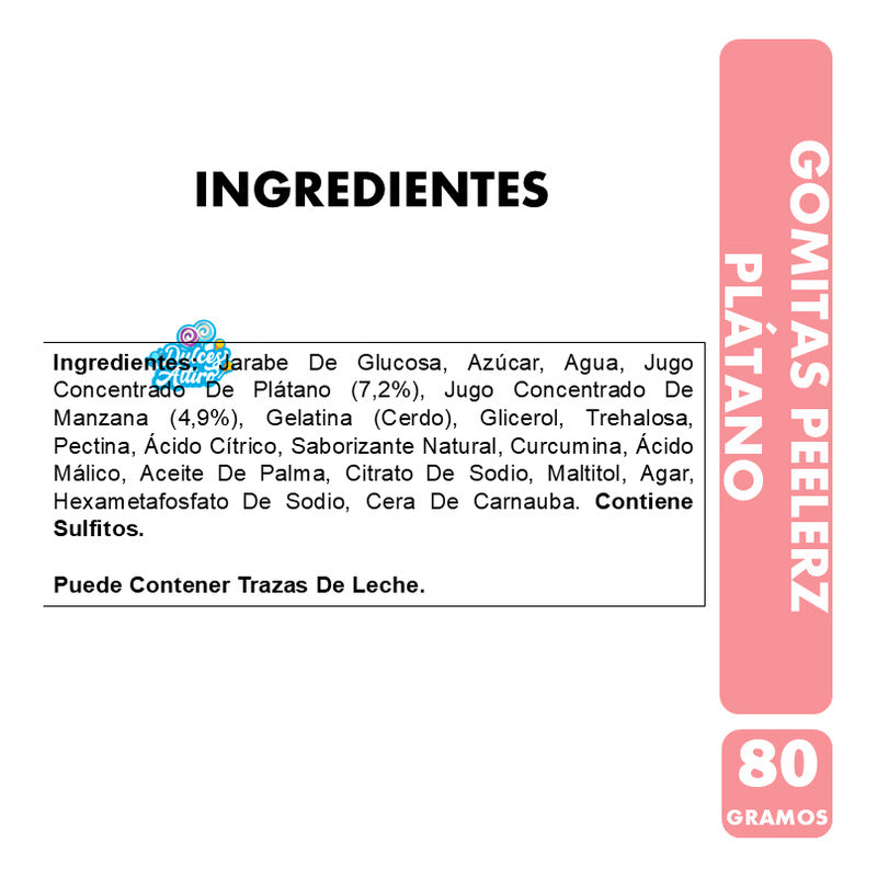 Gomitas Virales Peelerz Sabor Plátano Pelables Sin Gluten